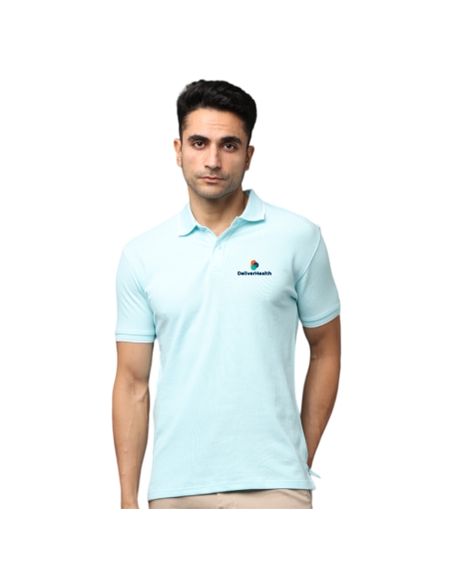 Greys & Blues Pima Collar T-Shirt Ice Blue With White Tipping